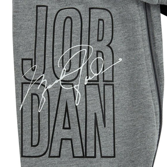 Nike Air Jordan Newborn Signature Coverall Gray Full Zip Hooded Long Sleeve New - Picture 3 of 4